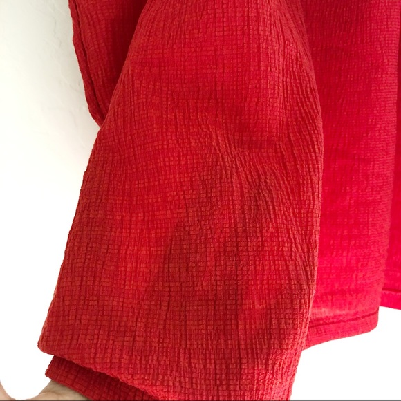 Madewell Texture and Thread Red Peasant Top Medium - Picture 8 of 11